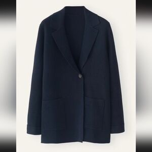 Poetry Fashion Knitted Merino Blazer Navy UK 10 NWT